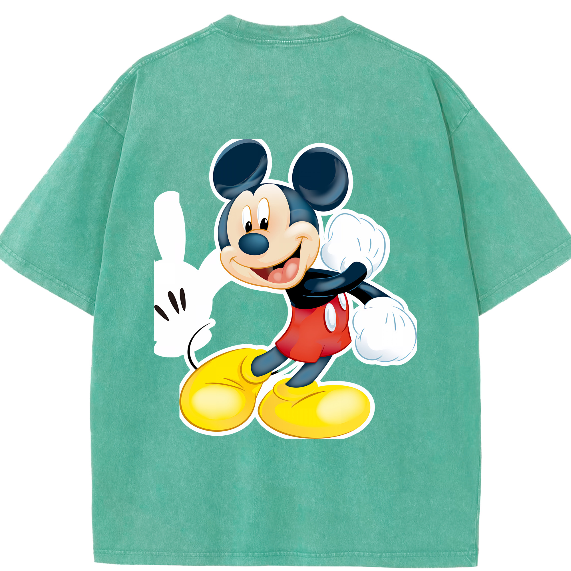 （画像用） ミッキーマウス Mickey Mouse 綿100% ヴィンテージ風 半袖Tシャツ（背面プリント）